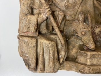 Un relief en alb&acirc;tre sculpt&eacute; repr&eacute;sentant 'L'adoration des mages', Nottingham, Angleterre, 15&egrave;me